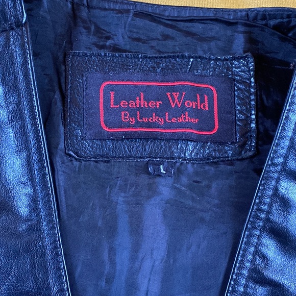 Leather biker vest Large - Picture 4 of 9